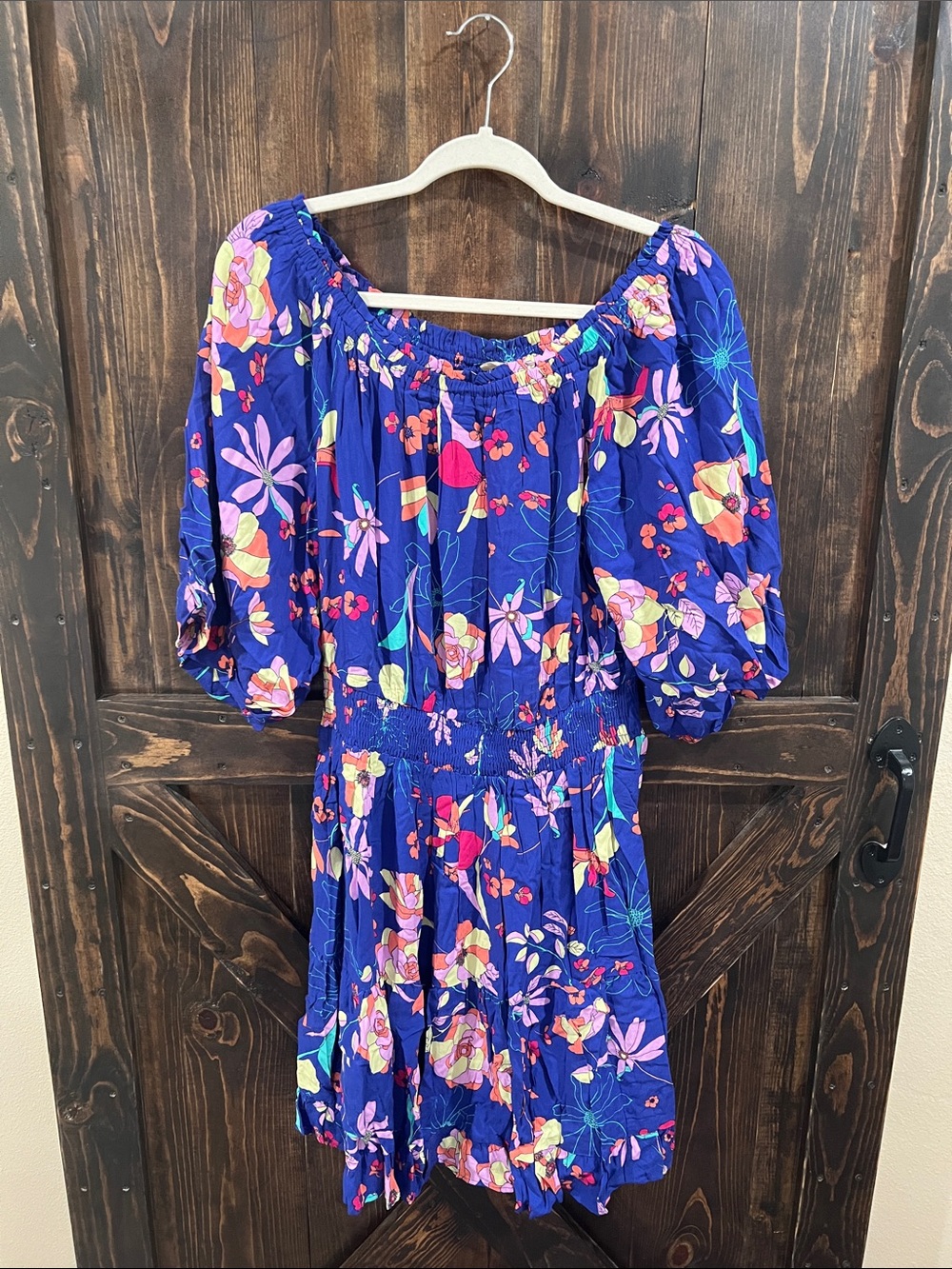 Easel - Women’s Blue Floral  Dress
